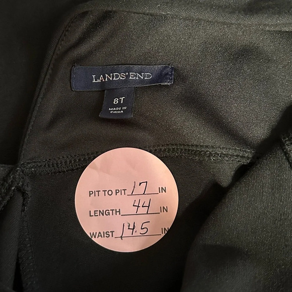 Lands End Black Vneck Fit and Flare Scuba Dress - Picture 7 of 8